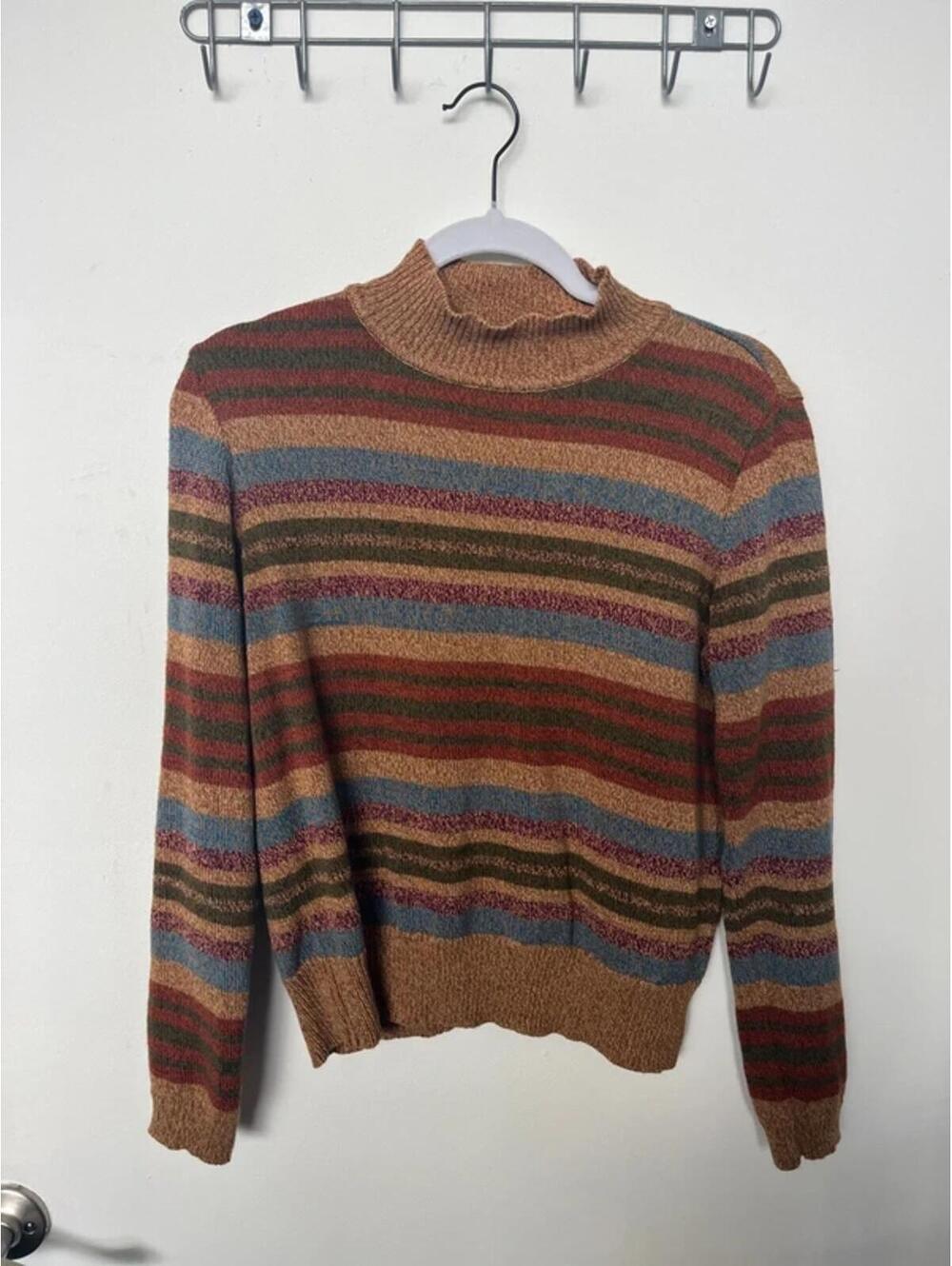 Vintage Liz sport striped color block sweater 98% cotton size small